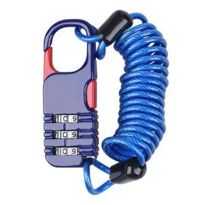 DJDK Combination Safety Cable Wire Rope Bicycle Rope Lock Zinc Aluminum Alloy Three Digit Password Anti Theft Motorcycle Wire Rope Colorful White Bicycle Safety Rope Lock