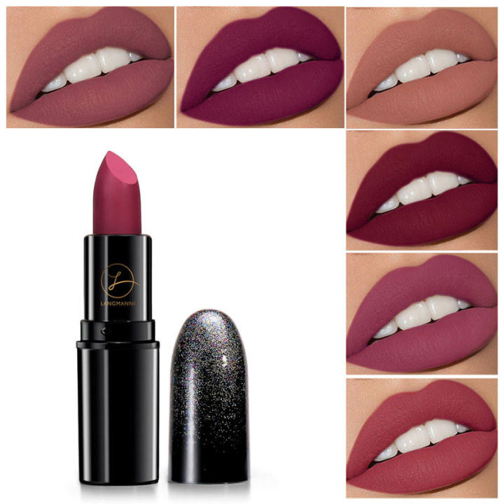 SACE LADY 12 Colors Lips Makeup Silky Matte Lipstick Waterproof Long ...