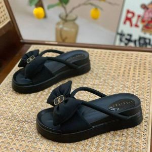 Free Shipping Bow-Knot Slippers For Women Summer New Korean Style Casual Beach Versatile Thick-Soled Sandals