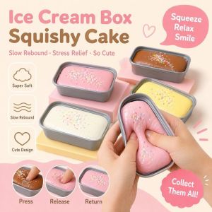 Cake Squishy Slow Rising Squeeze Toy Soft PU Stress Relief Fidget Gift Kids Strawberry Cream
