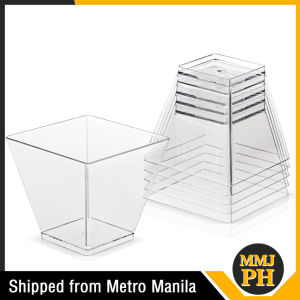 50PCS 60ml Square Mini Dessert Cup Transparent Puddings Mousse Cups Yogurt Cup