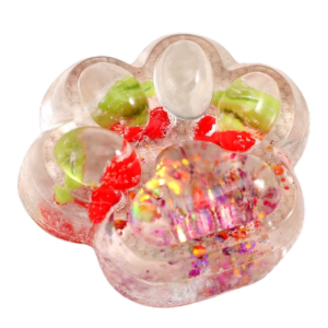 LARSC fidget toys squishy toy Strawberry Fruit Cat Paw Squeeze Toy Kneading Transparent Cat Paw Pinch Toy Funny Soft Cartoon Fidget Toy Children