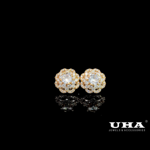 B1308 Bông tai nữ đính đá CZ cao cấp sáng lấp lánh UHA