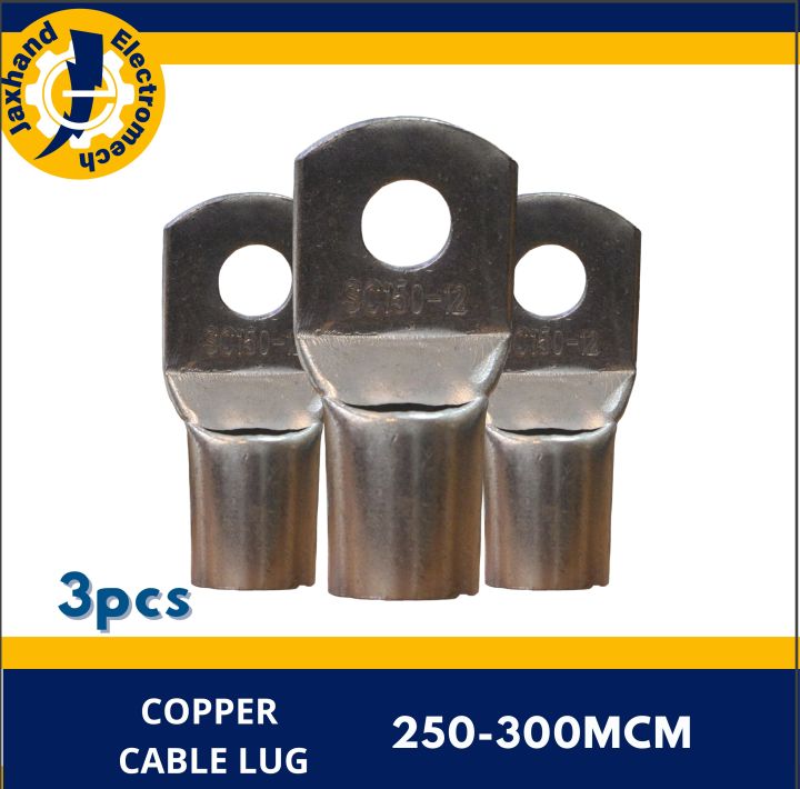 3 PCS. COPPER CABLE LUG AWG NO. 250MCM-300MCM (150mm2) CRIMPING ...