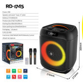 RD-1745 Bluetooth Speaker With RGB Light 40W Powerful Sound Big Size Portable Party Speaker Super Bass Speaker Bluetooth 5.3