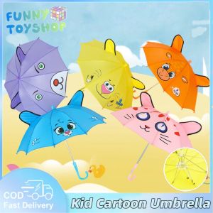 Kids Cartoon Umbrella Cute 3D Ear Modeling Umbrella Capybara Unicorn Animal Creative Umbrella
