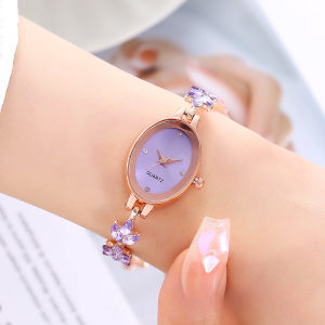 Jam tangan Wanita Rantai Gelang Serut Rantai kecil Jam Berlian Jewerly Quartz Jam  Fashion Korean Style Analog Jam Diskon  Free  Box
