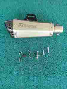 Fazzio stainless elbow on Akrapovic hexatip with silencer