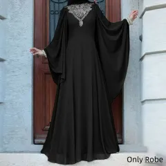 Muslim Dress For Women Evening Party Elegant High Waist Formal Ladies Long  Robe