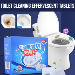 Powerful Stain Remover Toilet Bowl Cleaning Foam Tablets: 12pcs Effervescent Bathroom Sanitizer