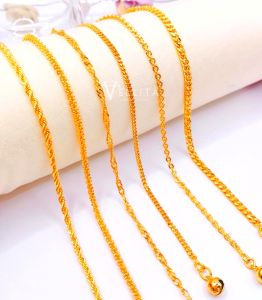 Cop916 Bracelet"Minimalist Bracelet 999.9 Gold Plated(2mm" L:15cm-20cm Rantai Tangan Comel*Persist916) [VJ]