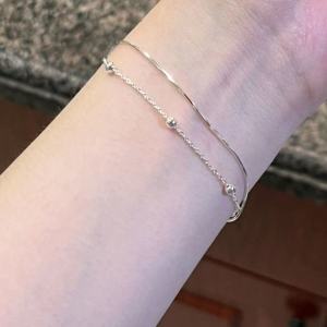 Mới hai lớp Vòng tay đính hạt để ngăn chặn màu sắc phai màu đơn giản đồ trang sức thanh lịch cho Ins lễ hội Quà Tặng Chuỗi tốt Vòng đeo tay