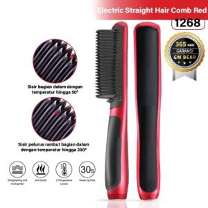 MOFAN Catokan Sisir Pelurus Rambut Elektrik Hair Straightener Curler 2 in 1 Catok Viral