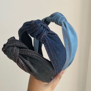Bando Denim Korean Jeans Headband Bandana Twisted Wanita Aksesoris Rambut HG BDO12
