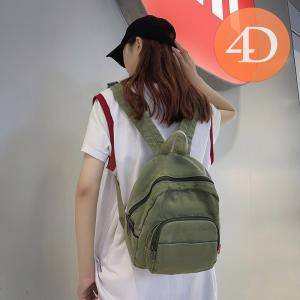 Women Backpack with Multiple Pockets Solid Color Canvas Travel Bag for School and Weekend Trips