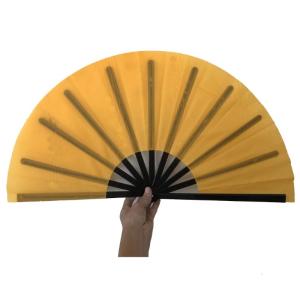10inch Kung Fu gấp Quạt cầm tay với xương màu đen màu trơn quạt tay cho văn hóa hiển thị và vật dụng cho lễ kỷ niệm
