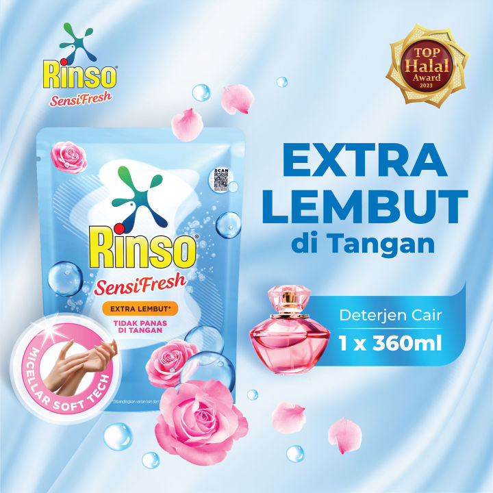 Rinso SensiFresh Detergent Cair Deterjen Extra Lembut Micellar Soft 360 ML