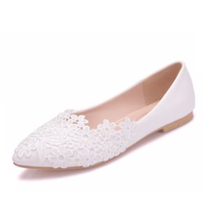 Essar · large flat lace wedding shoes white pointed casual flat heel white lace casual womens shoes low heel