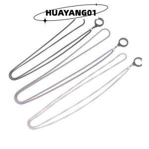HUAYANG01 [HOT FASHION] Anti-Lost Pen Lanyard Anti-drop Portable Metal Chain Necklace Lanyard Metal Lanyard Sling Snake Bone Chain With Rubble Ring