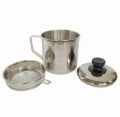Oil Pot Gelas Saringan Minyak Dengan Tutup Bahan Stainless Steel GSF. 