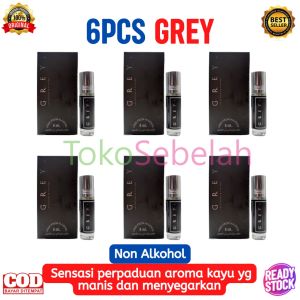 PROMO 6Pcs (1Box) Parfum GREY 6ml DOBHA Original Roll On Non Alkohol - Minyak Wangi Arab Ori Dobha - Parfum Tahan Lama Original - Minyak Wangi Kalem untuk Sholat - Parfum GREY Original Murah - Minyak Wangi Murah Tahan Lama - Minyak Wangi Habib - bisa COD
