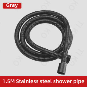 Shower Hose Set 304 Stainless Steel Encrypted Retractable Flower Design Chrome 1.5 Meters for Enhanced Durability