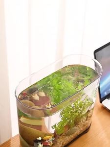Aquarium Fish Tank Desktop HD Transparent Ecological Betta Fish Tank Removable Plastic Fish Bowl with Hydroponics System Creative Ideal for Home Table Living Room Decor tangki ikan akuarium 鱼缸