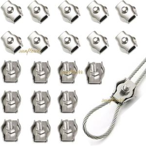 Isi 10pcs Pengait Kawat Seling Stainless Crimp Ferrule 2-3mm Klem Tali Kawat Klem Sling Seling Baja