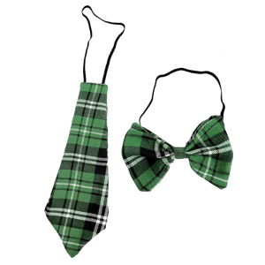 Festival Patricks Day Green Plaids Checkered Neck Tie Pre Tied Bowtie for Irish Holiday Festival Cosplay Party Neckwear