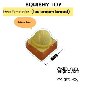 Pet Home-my Ice Cream Bread Squishy Toy Soft Pu Slow Rise Kawaii Stress Relief Squeeze Fidget Home Desk Decor Gift