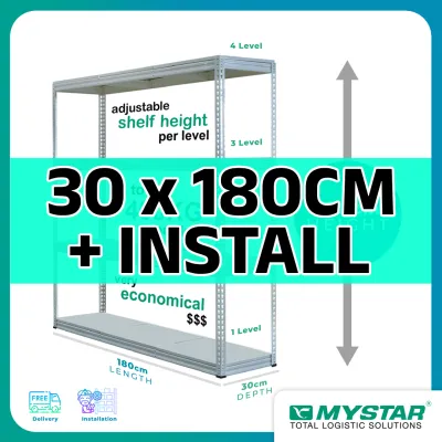 Original Advanced Adjustable MYSTAR Multiple Removeable Metal Shelves Boltless Rack for Bomb Shelter and Storeroom | 180cm Height | Singapore Local Stock |