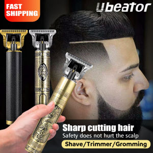 Professional Hair Clipper Buddha Electric Hair Trimmer Barber Hair Cutting Machine USB Rechargeable Baldheaded Beard Trimmer For Men Black