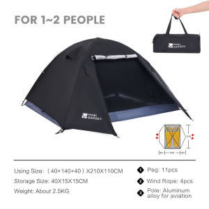 MOBI GARDEN Camping Backpacking Tent Waterproof Rainproof Hiking Silver Coated Sun Protection Easy Set Up