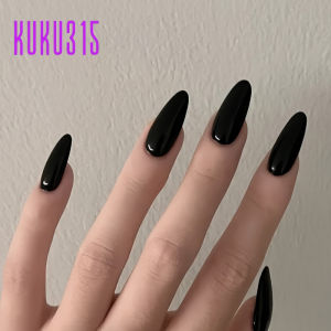 [Kuku Palsu Lancip] KUKU315 【24Pcs Full Size】 Kuku Palsu Nails Art Dan Lem Kuku Palsu + Bonus Kit Lem Jelly Ultra Tipis & Bernapas - Bisa Dipakai Berulang Kuku Palsu Lepas Pasang  Cocok untuk Semua Bentuk Kuku:Pendek/Bulat/Panjang/Almond