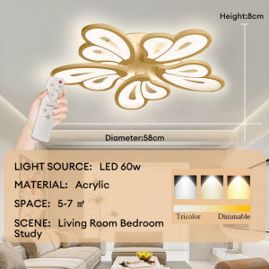 LED Ceiling Light Modern Design 3/5/9/12 Heads Butterfly Petal Tri-Color Flush Mount Lights Nordic Creative With Gold Metal Ceiling Lights For Living Room Dining Bedroom Restaurant Office Home Decorative Lighting