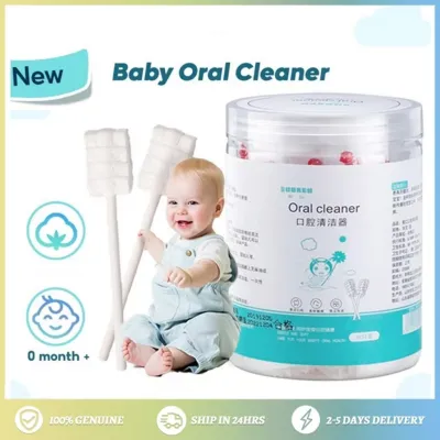 30 Pcs/Box Baby Tongue Cleaner Disposable Gauze Toothbrush Paper Rod Infant Cleaning Brush Oral Care Tool