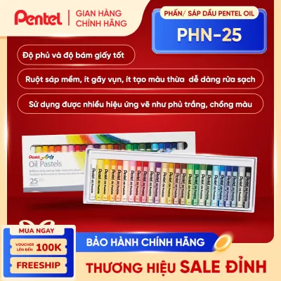 Màu sáp dầu Pentel PHN 25 màuđộ bám và độ phủ tốt màu sắc tươi sáng