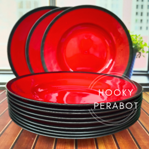 12 PCS PIRING RAMEN BULAN PLASTIK DOP TEBAL PIRING MAKAN TERLARIS
