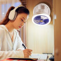 foldable electric fan mini Multifunction with led lamp desk table wall-mounted ceiling air cooler dormitory charging adjust night light usb rechargeable portable folding fans for home office gift. 