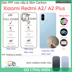 Dán PPF & Skin Xiaomi Redmi A2/ A2 Plus dành cho màn hìnhmặt lưng full viền loại trong nhám chuẩn xịn