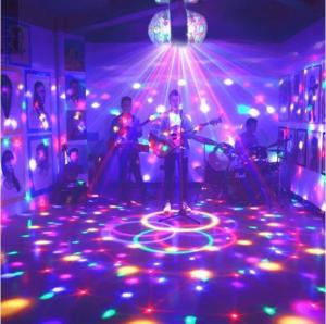 Angelila 6W LED RGB Stage Light Bulb E27 Rotating For KTV Bar Disco Party Decor Lamp Double Headed Ball Stage Effect Lighting