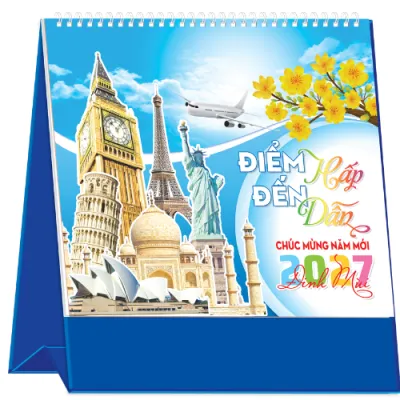Lịch Tết 2027 - Lịch Bàn Chữ A Đứng (19x17) Nhiều Chủ Đề