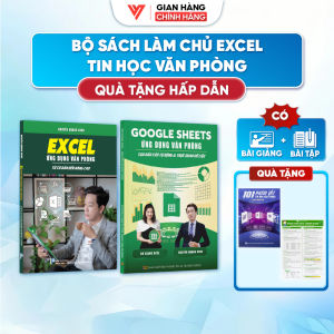 Combo 2 Cuốn Sách Excel Và Google Sheet ĐÀO TẠO TIN HỌC Chuyên Ứng Dụng Văn Phòng Kèm Video Bài Giảng + 101PT + Bảng hàm