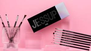 Bộ cọ kẻ mắt Jessup cọ trang điểm mắt chuyên nghiệp 11 chiếc cọ kẻ mắt đầu bút chì siêu mảnh đầu dẹt cong để kẻ đường viền mắt chính xác T324