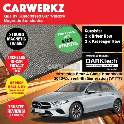 CERTIFIED ORIGINAL Dr Shadez DARKtech Mercedes Benz A Class Hatchback 2018-Current 4th Generation (W177) Germany Hatchback Customised Window Magnetic Sunshades