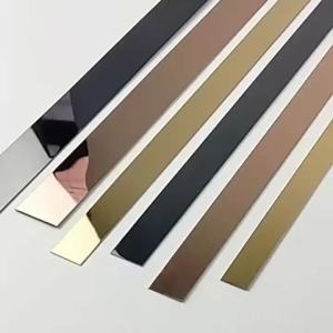 Black titanium stainless steel decorative strip for ceiling and background wall aluminum alloy edge trim with self-adhesive backing
