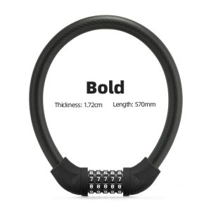 ROCKBROS Bike Cable Lock Thickened Steel MTB Road Bike Anti-theft Password Lock PVC Wrapped Motorcycle Safty Lock