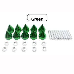 WISHAHA 10pcs/Set Cuspate Style Car License Plate Bolts Aluminium Iron Muticolors Car Motorcycle Modification Conical Frame Screws