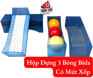 [THỊNH TÂM] Hộp Đựng Bóng Bida Có Mút Xốp - Hộp Nhựa Đựng 3 Bóng 3 Băng - Libre [ Hộp Nhựa Đựng 3 Bóng ]