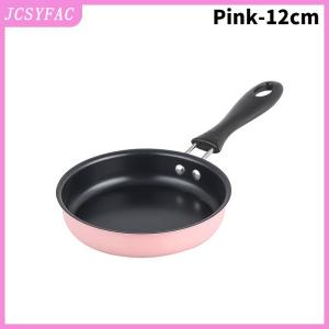 JCSYFAC Mini Frying Pan Stainless Steel Prevent Stick Induction Pot Round Breakfast Small Fry Egg Pan With Long Handle Kitchen Gadgets